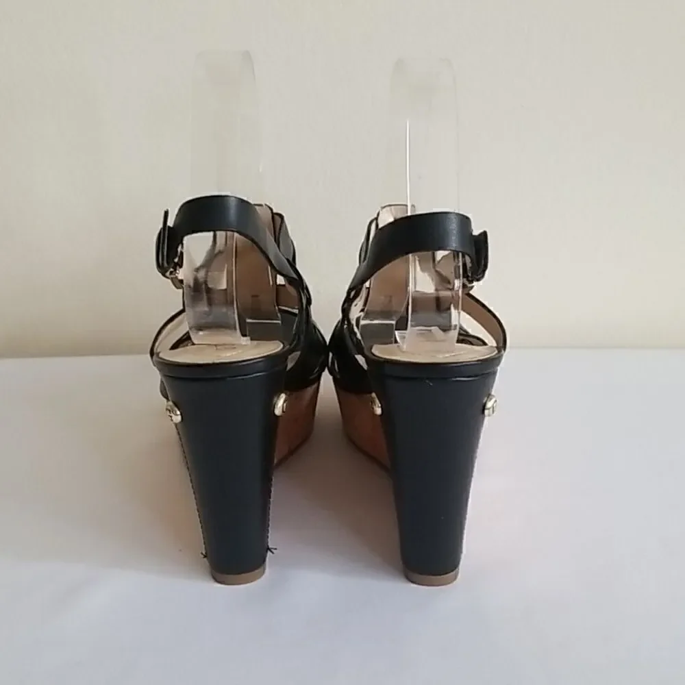 Guess Blk. Tabetha Wedge Cork Platform, NEW , 8.5m